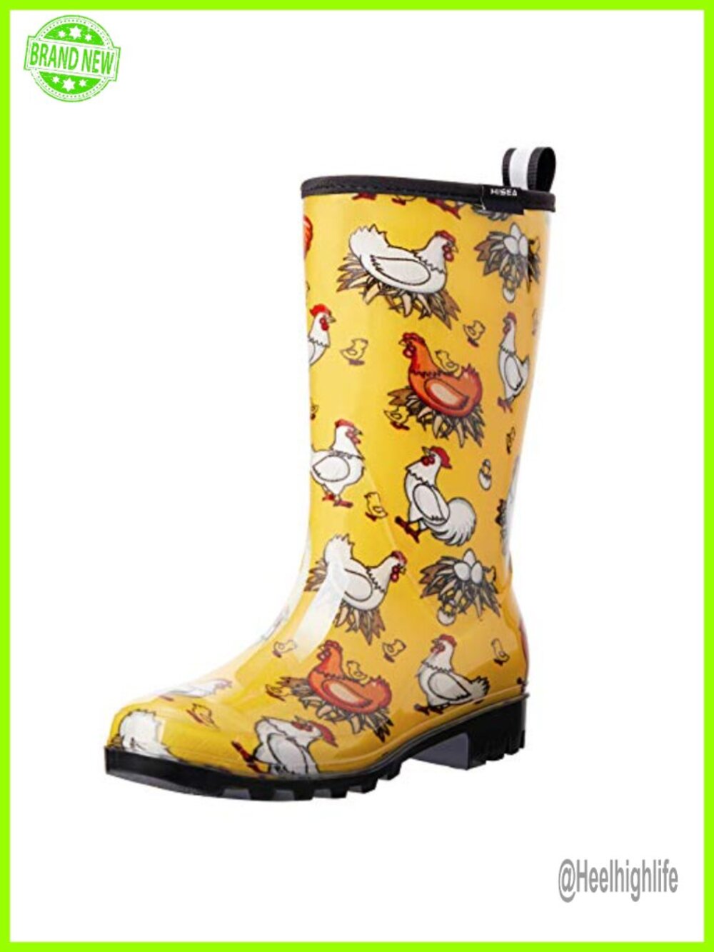 HISEA Women's Waterproof Mid Calf Rain Boots Garden Farm Pull-On